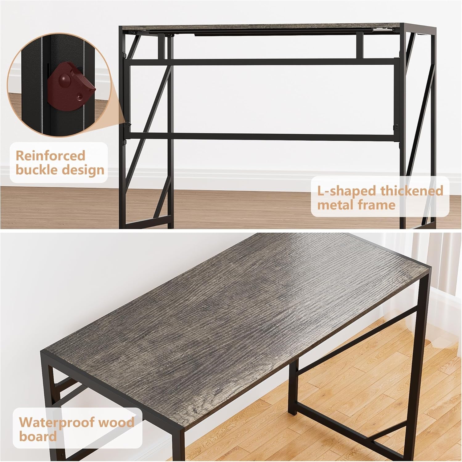 Folding Desk Compact No Assembly For Small Home Office