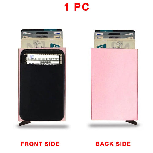 Rfid Smart Credit Card Holder Wallets Metal Slim Pop Up Minimalist Men