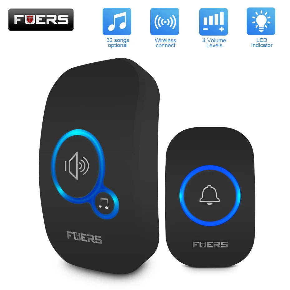 Fuers Wireless Doorbell Home Welcome Smart Door bell 150M Long