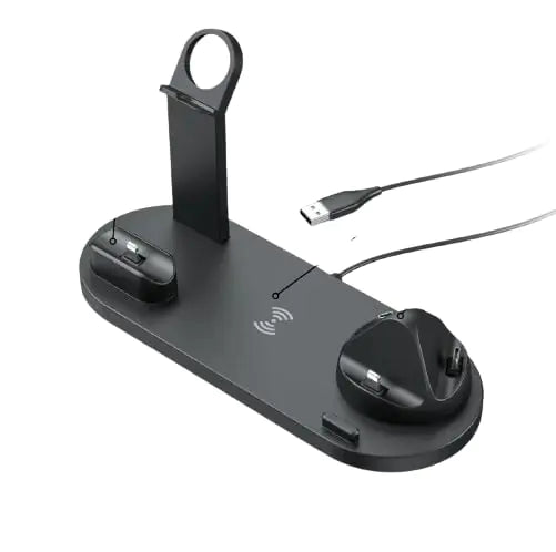 TRAILBRAZERS1 - Wireless Charging Station for Multiple Devices of Apple Samsung - Phone Charger Stand Power up Your Devices with Ease BLACK