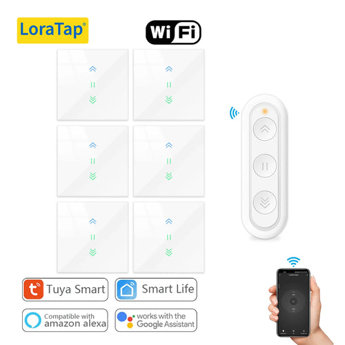 LoraTap Curtain Roller Shutter WiFi Blinds Switch Backlight Tubular