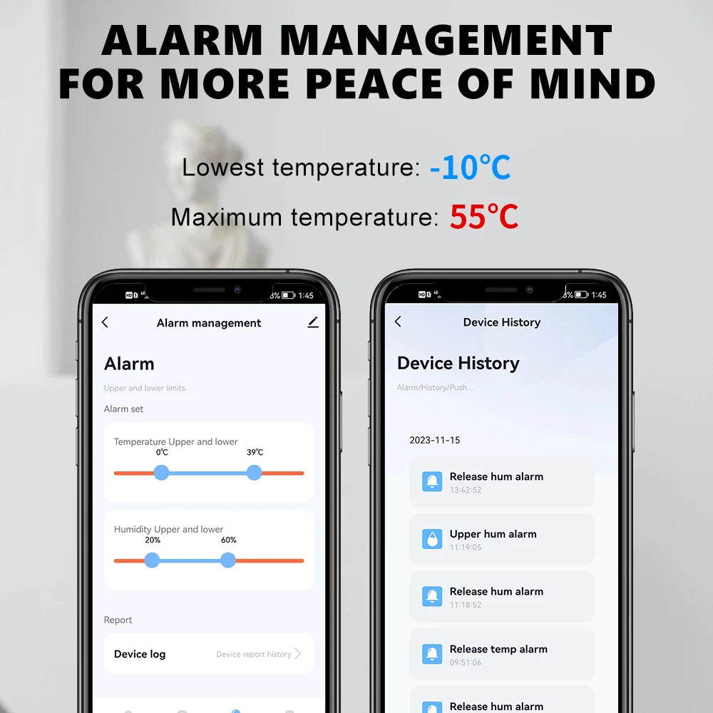 ONENUO Tuya ZigBee Smart Temperature and Humidity Sensor Battery