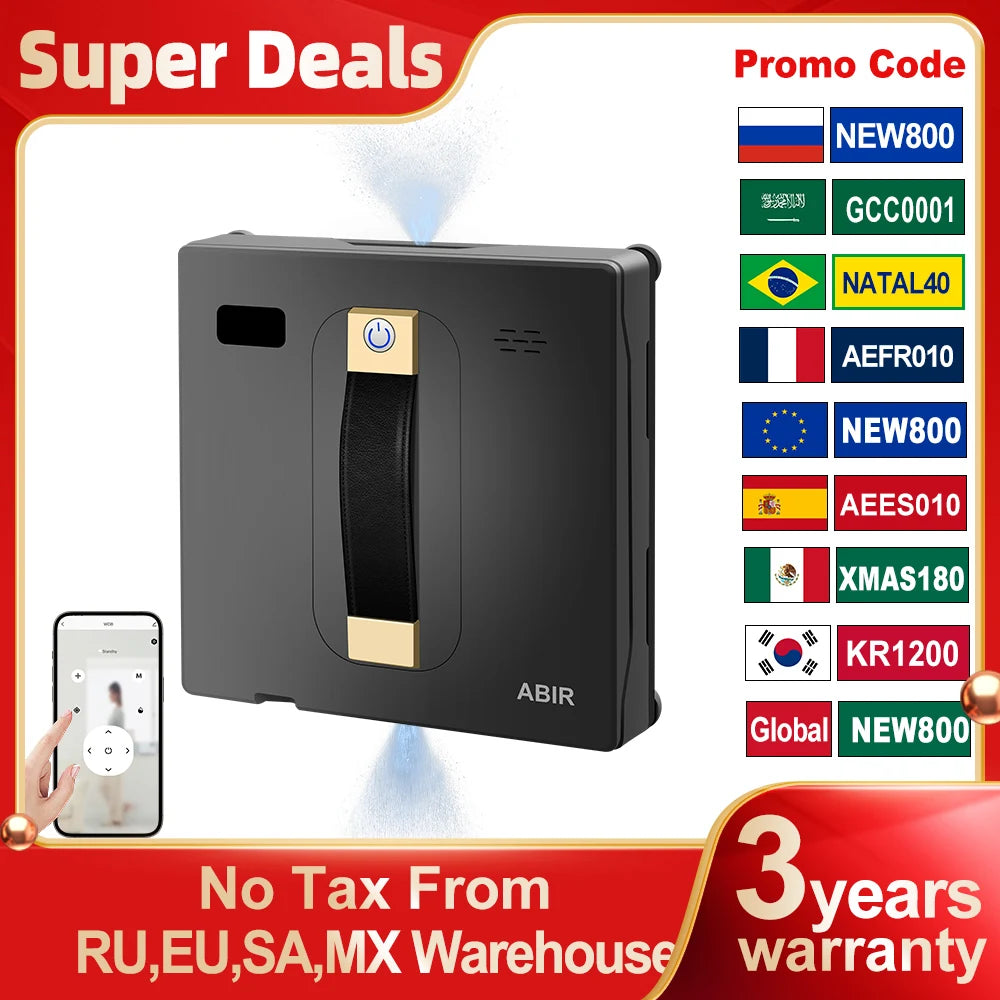 Robot Window cleaner ABIR WD8,Dual Water Spray,Smart Memory,High