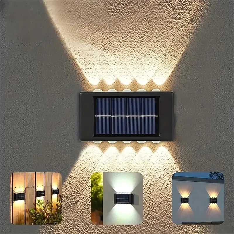1pc 2/4/6/8/10/12LEDs Solar LED Wall Lights, Outdoor Wall Lamp For