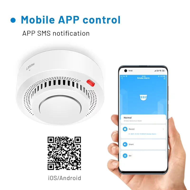 Tuya Smart WiFi Smoke Sensor Fire Protection Smoke Detector 85dB Sound