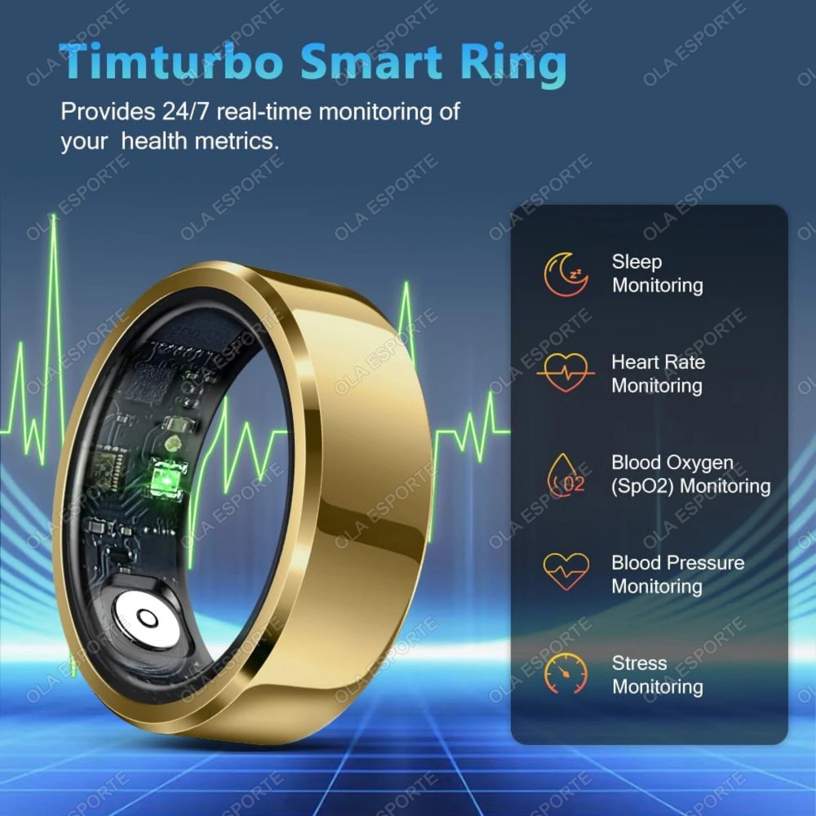 2025 Smart Ring Blood Pressure Heart Rate Sleep Monitoring Smartring