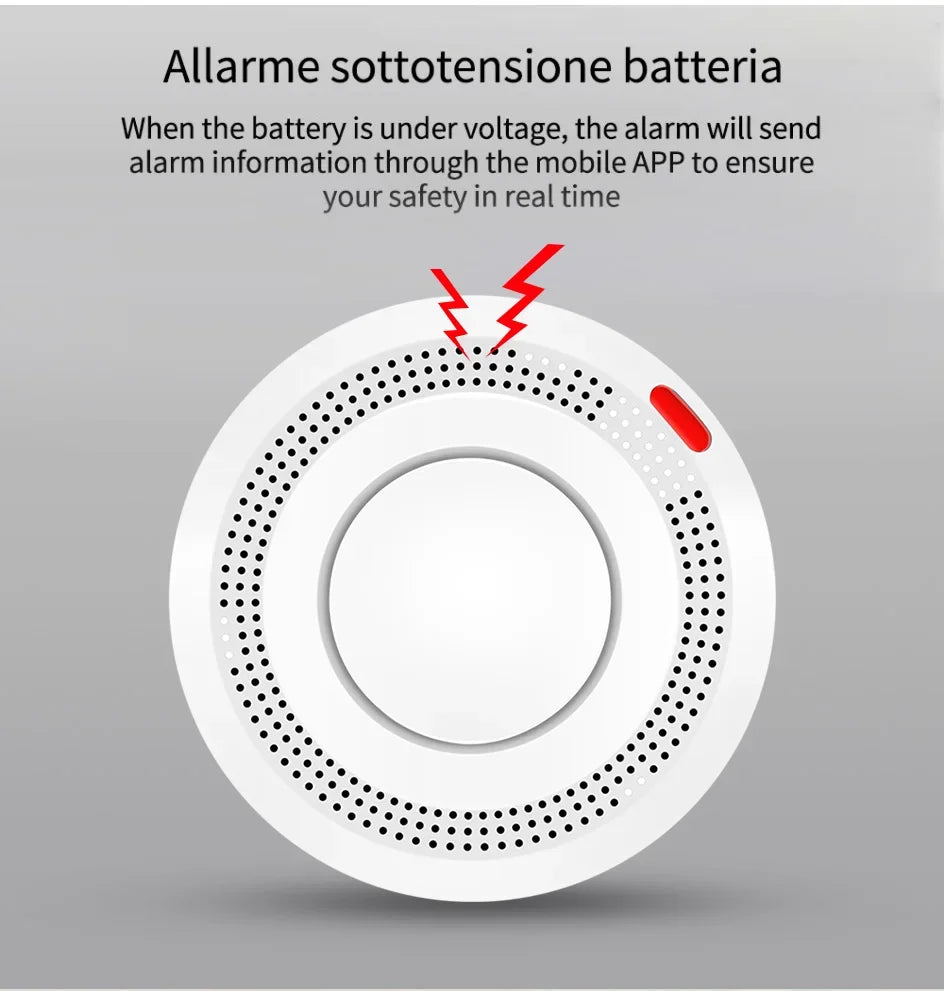 360° Comprehensive Detection, Tuya Smart WiFi Smoke Detector, Remote