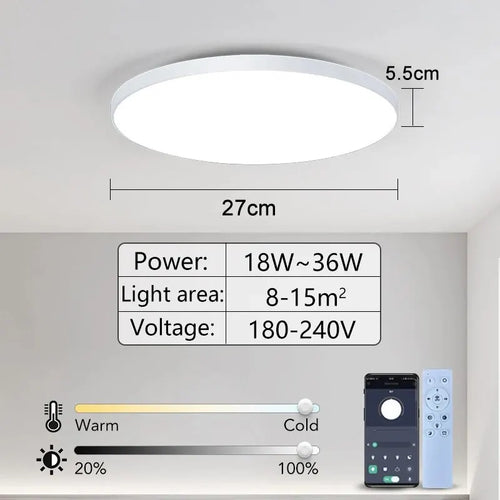 Smart Led Ceiling Lamp 36W 50W 220V Dimmable Modern Led Ceiling Lights