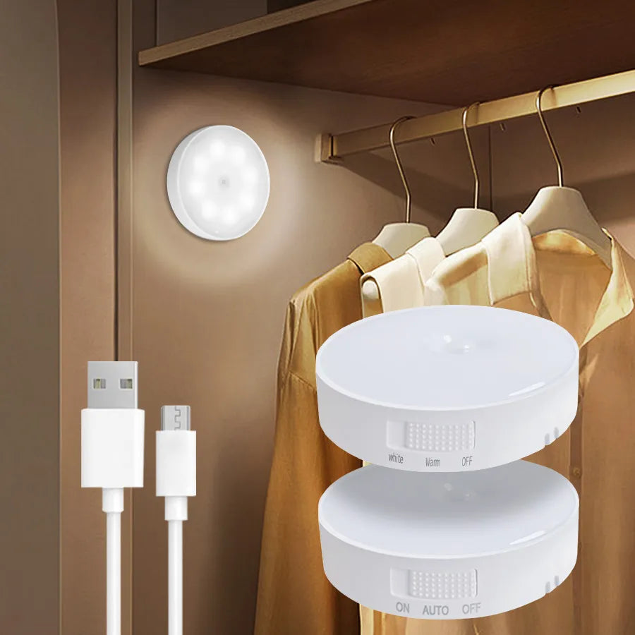 Rechargeable LED Under Cabinet Lights Motion Sensor Night Light Smart