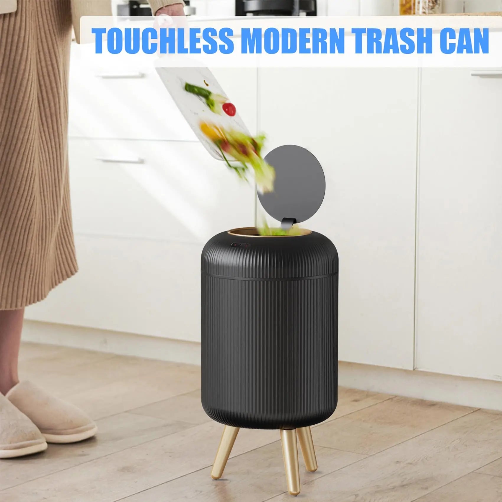2025 New Smart Dustbin with Lid Automatic Sensor Kitchen Trash Bin