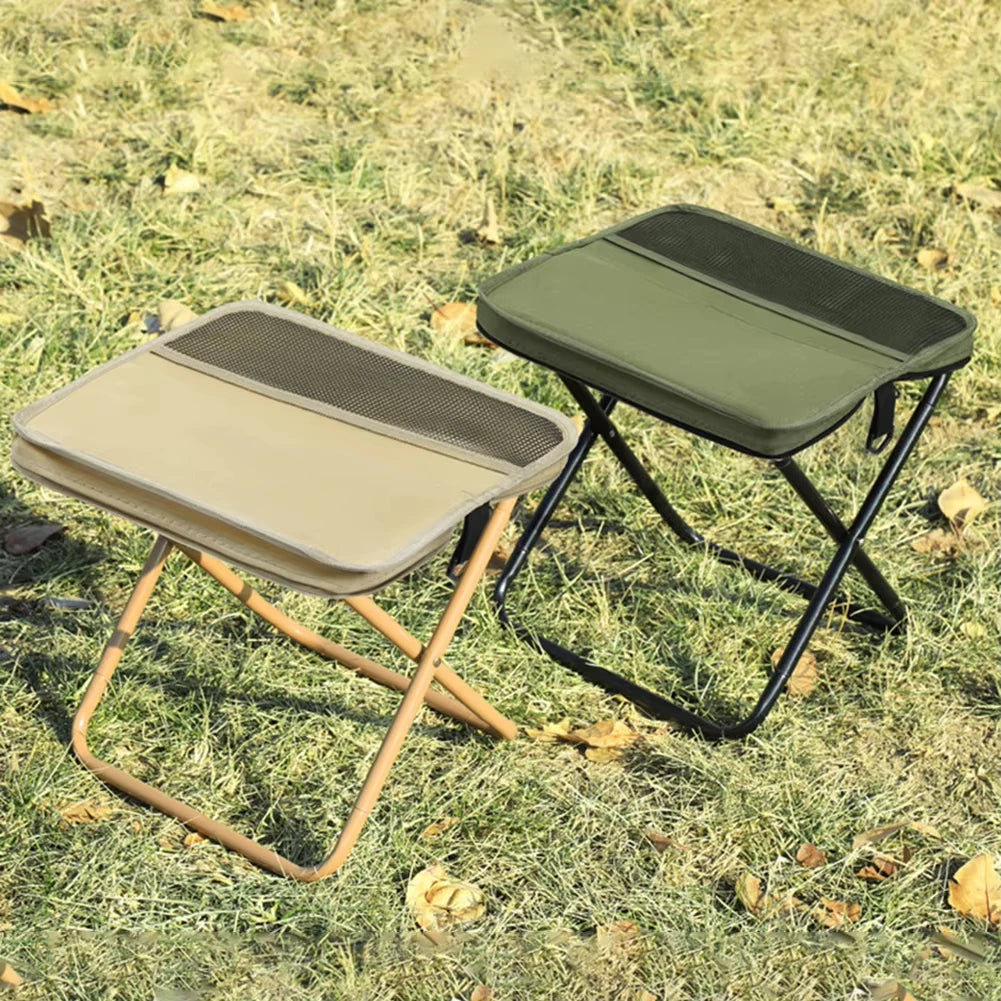Folding stool for outdoor leisure, camping, and hiking fishing trips,
