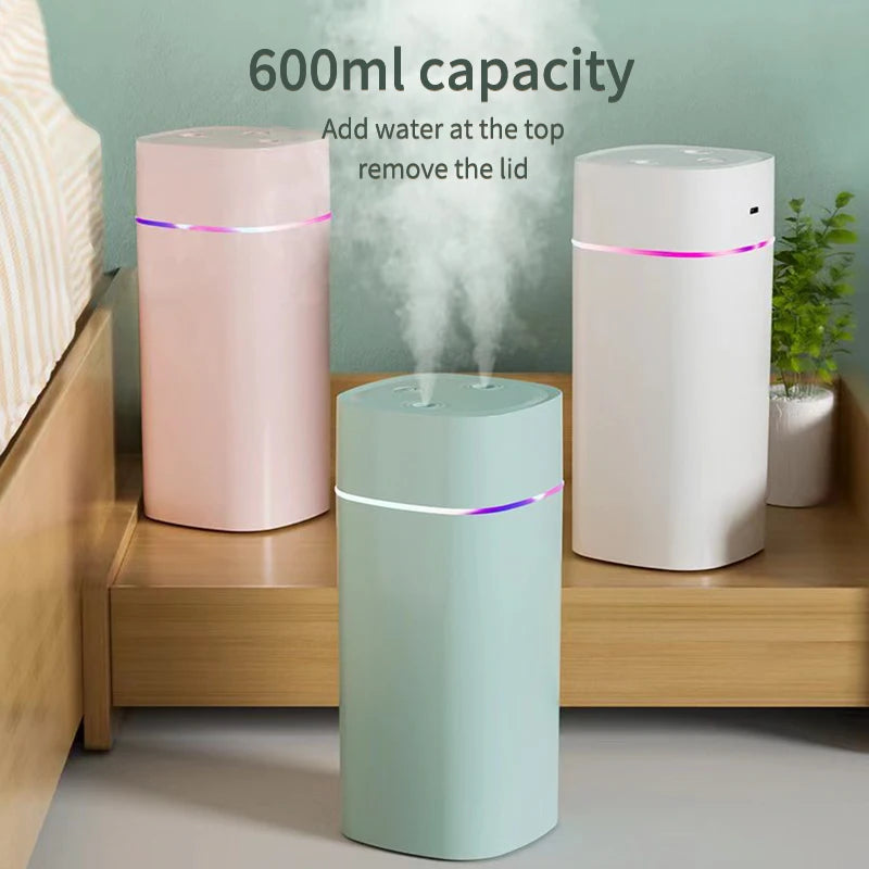 Creative Dual Nozzle Humidifier Desktop Home Bedroom Car Aromatherapy