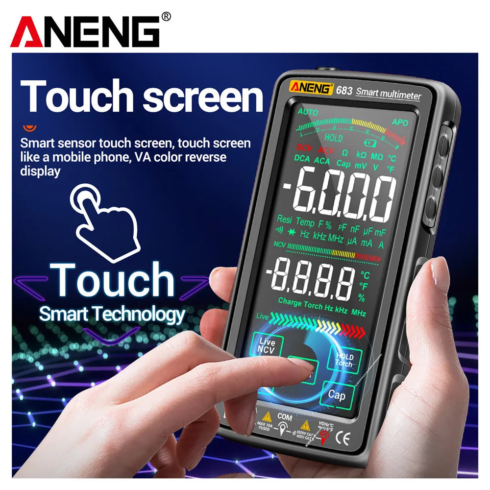 ANENG 683 Smart Multimeter High-end Touch 6000 Counts Multimetro Test