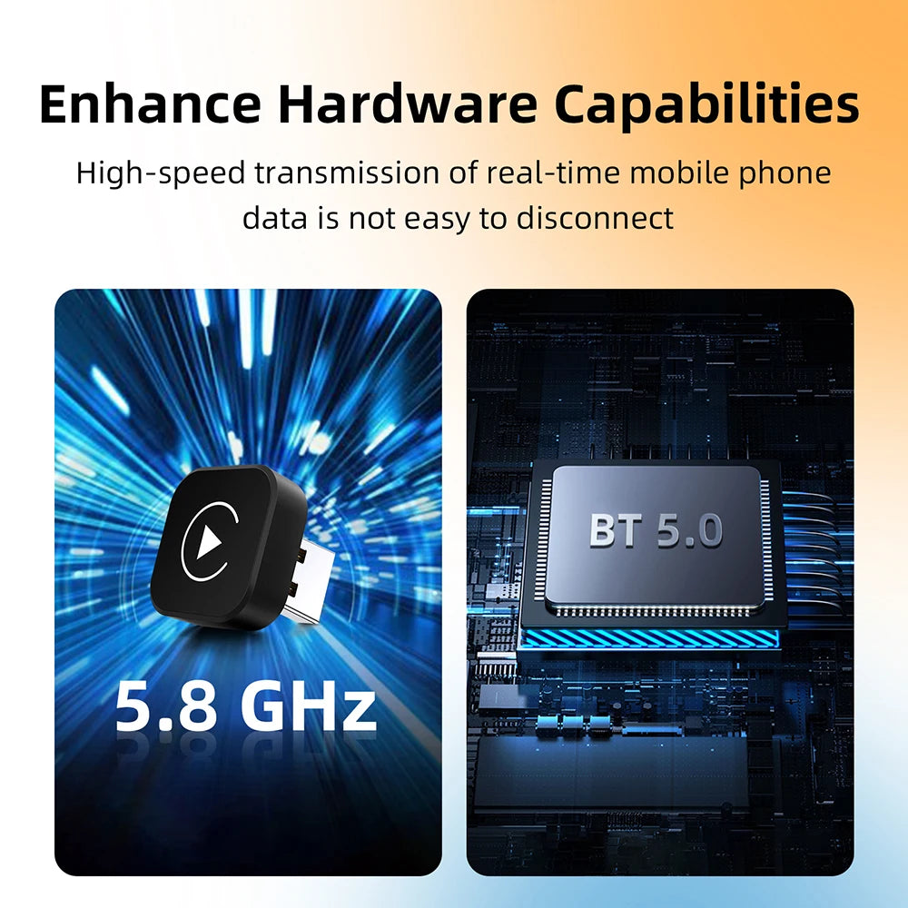 2in1 Wireless CarPlay Dongle Wireless Android Auto Adapter AI Smart