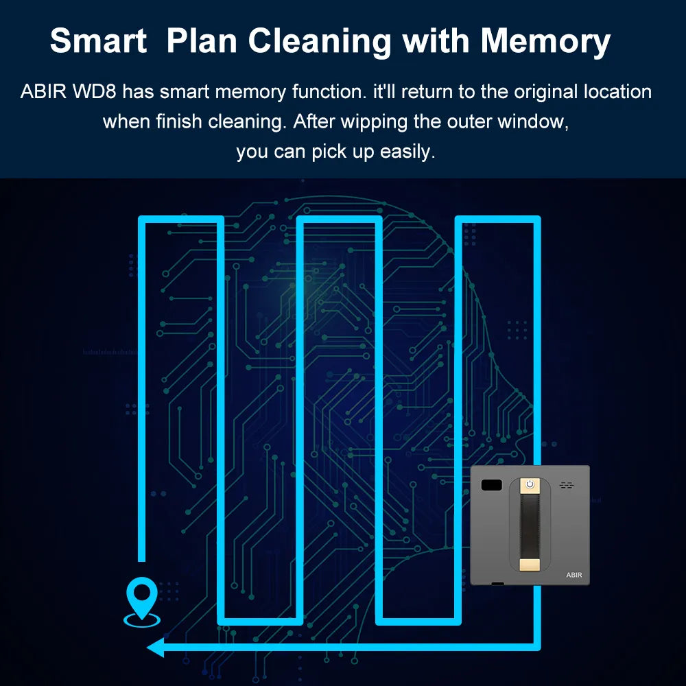 Robot Window cleaner ABIR WD8,Dual Water Spray,Smart Memory,High