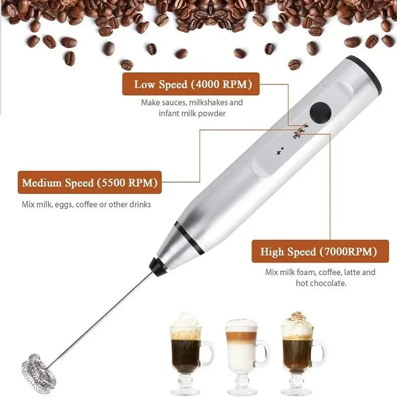 Portable Electric Milk Frothers Handheld Blender USB Mini Coffee Maker