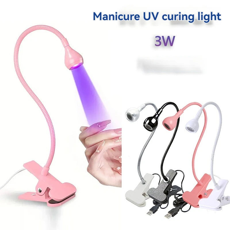 LED Table Lamp Nightlight Gooseneck Nail Lamp UV Curable Violet Lamp