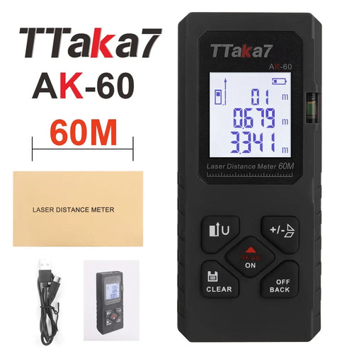 40M/60M Mini Smart Laser Distance Meter Measure Infrared Rangefinder