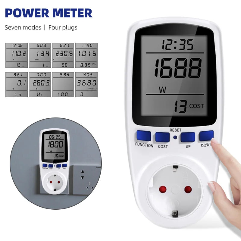 Digital Voltage Wattmeter Power Meter 110/250V Consumption Watt Energy