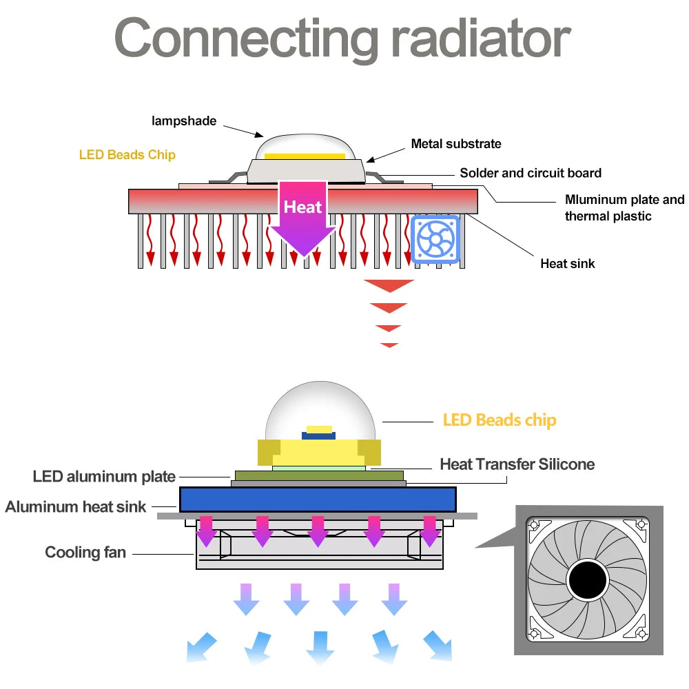 COB Chip LED Lamp 220V 10W 20W 30W 50W Smart IC No Need Driver Lampada