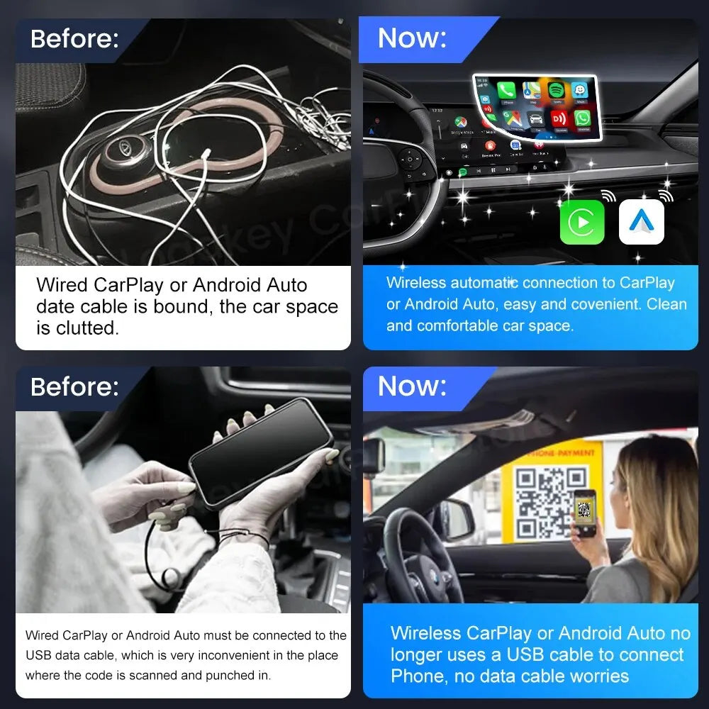 CarlinKit 5.0 Wireless CarPlay Android Auto Adapter 3 in 1 Wireless
