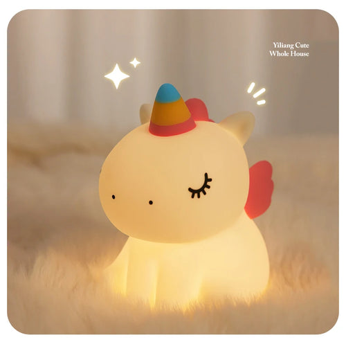 LED Night light Silicone Rabbit Touch Sensor lamp Cute Animal Light