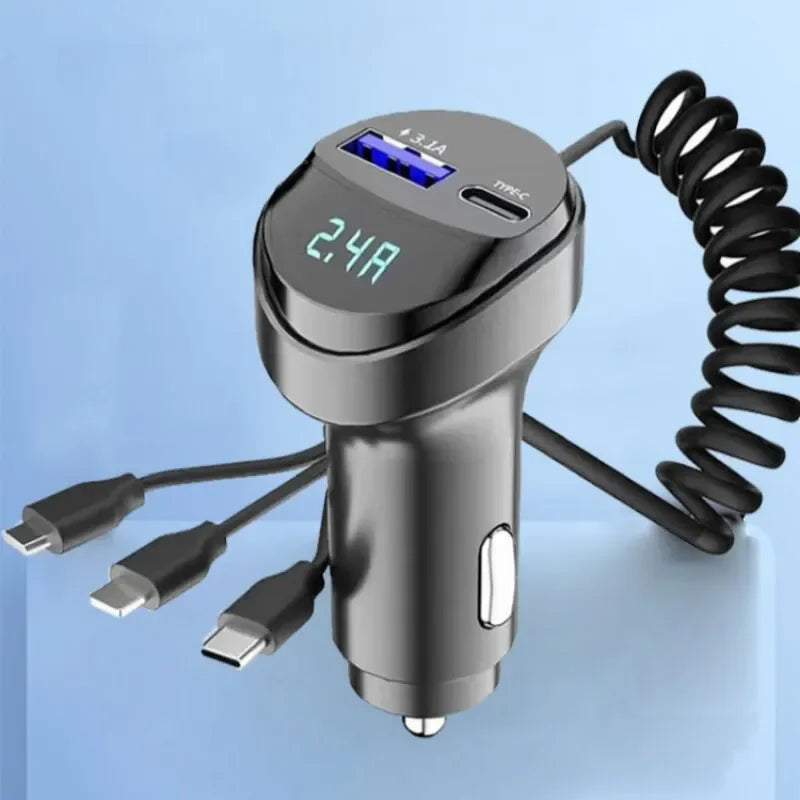 VIKEFON 55W 2 Ports USB Fast Car Phone Charger 3.1A with Voltage