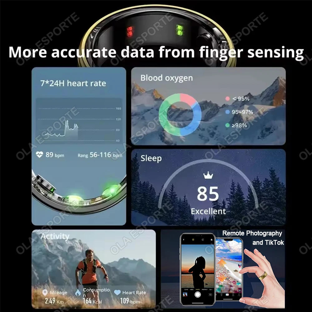 2025 Smart Ring Blood Pressure Heart Rate Sleep Monitoring Smartring