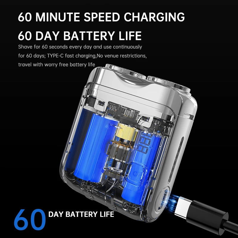 Mini Electric Smart Shaver Household Car Shaver Digital Display Dual