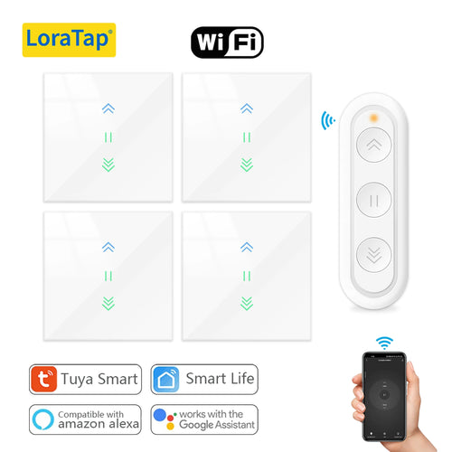 LoraTap Curtain Roller Shutter WiFi Blinds Switch Backlight Tubular