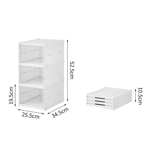 3/6 Layers Foldable Shoes Storage Box Transparent Sneaker Shoes Box