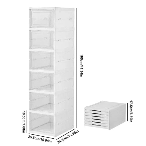 No-Install Folding Shoe Cabinet, Transparent Dustproof Shoe Rack,