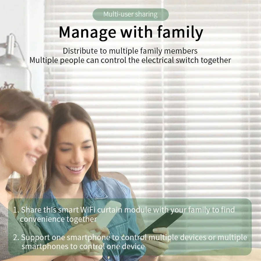 Tuya Wifi Smart Switch with RF 433MHz Remote for Curtain Shutters