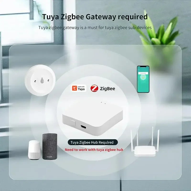 Tuya ZigBee Smart Water Sensor Detector Flood Leakage Alarm APP
