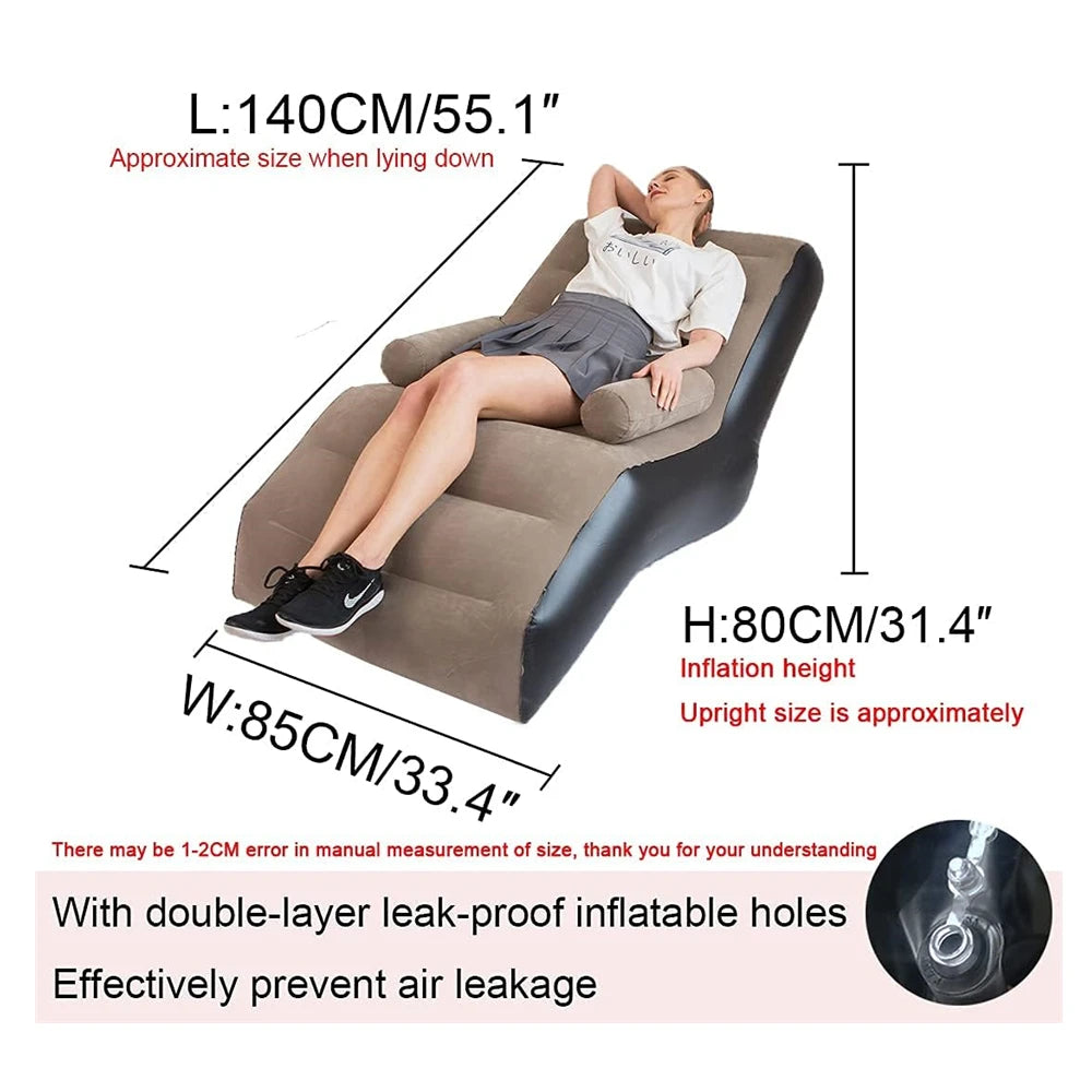 Folding Lazy Sofa,Inflatable Lounge Chair Thickened Durable
