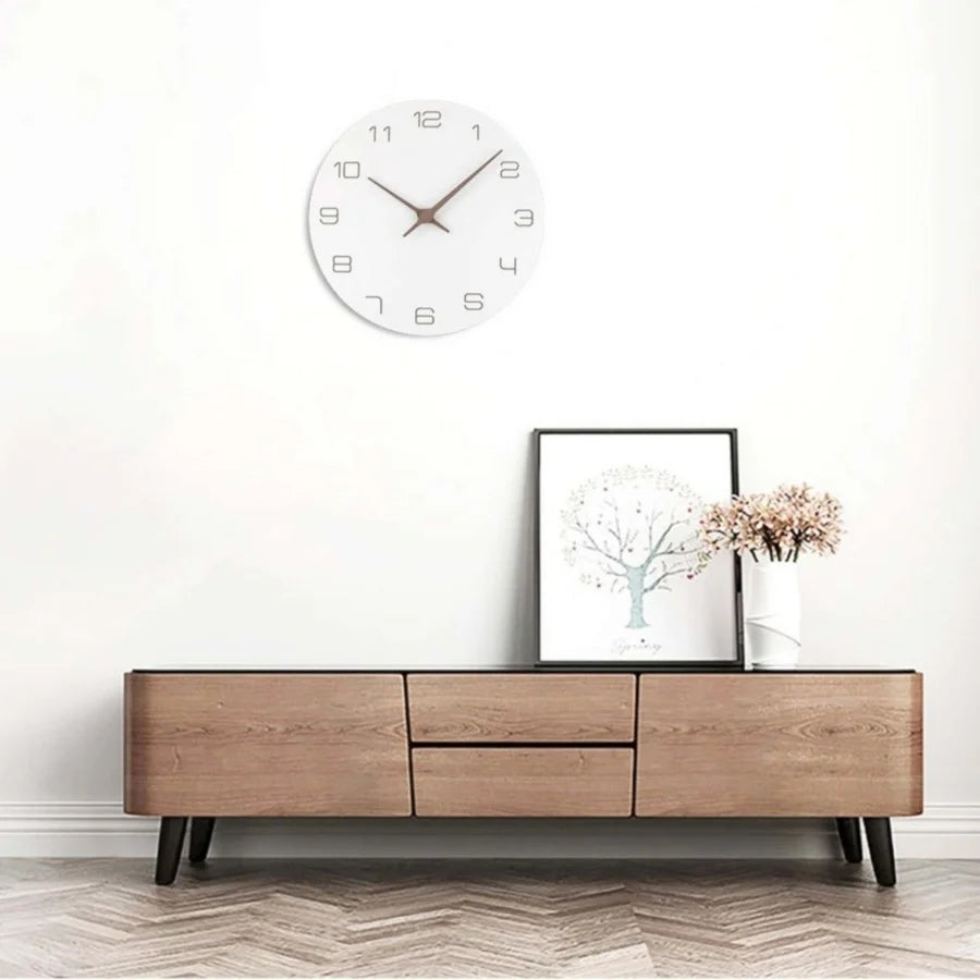 1pc Living room silent wall clock, personalized wooden quartz clock,