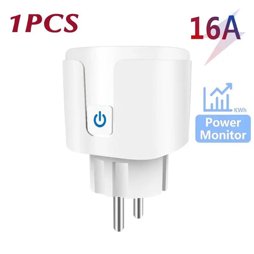 Tuya 16A 20A EU Smart Socket WiFi Smart Plug With Power Monitoring