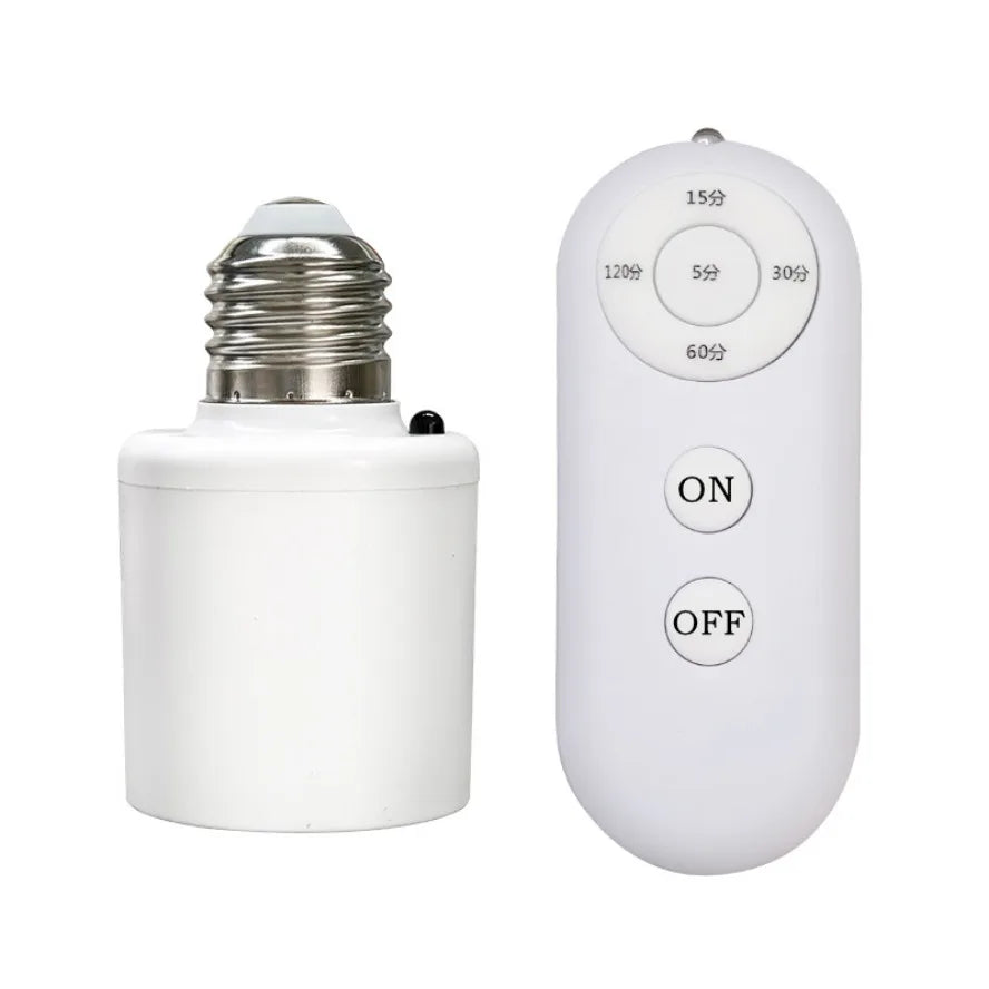 E27 60W Wireless Remote Control Smart Timer Switch Lamp Holder 110V