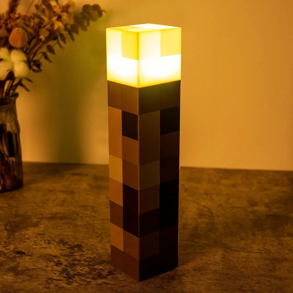 MC Game Brownstone Torch Lamp Figure 4Colors LED Night Light Bedroom