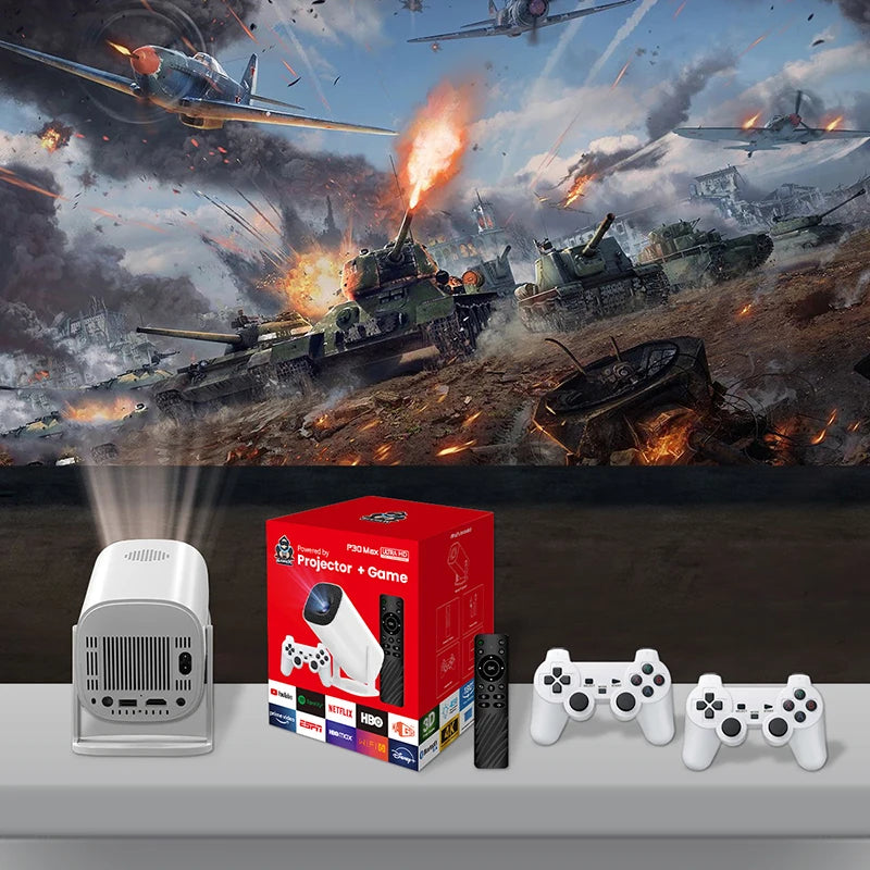 Android 11 Game Projector P30MAX Retro Video Game Consoles Dual WIFI