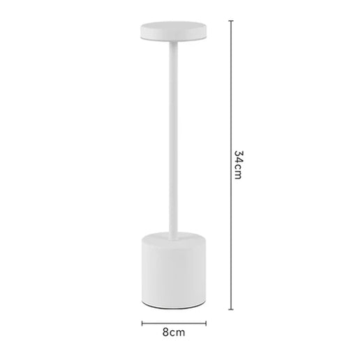 Simple LED Rechargeable Touch Metal Table Lamp Three Colors Bedside