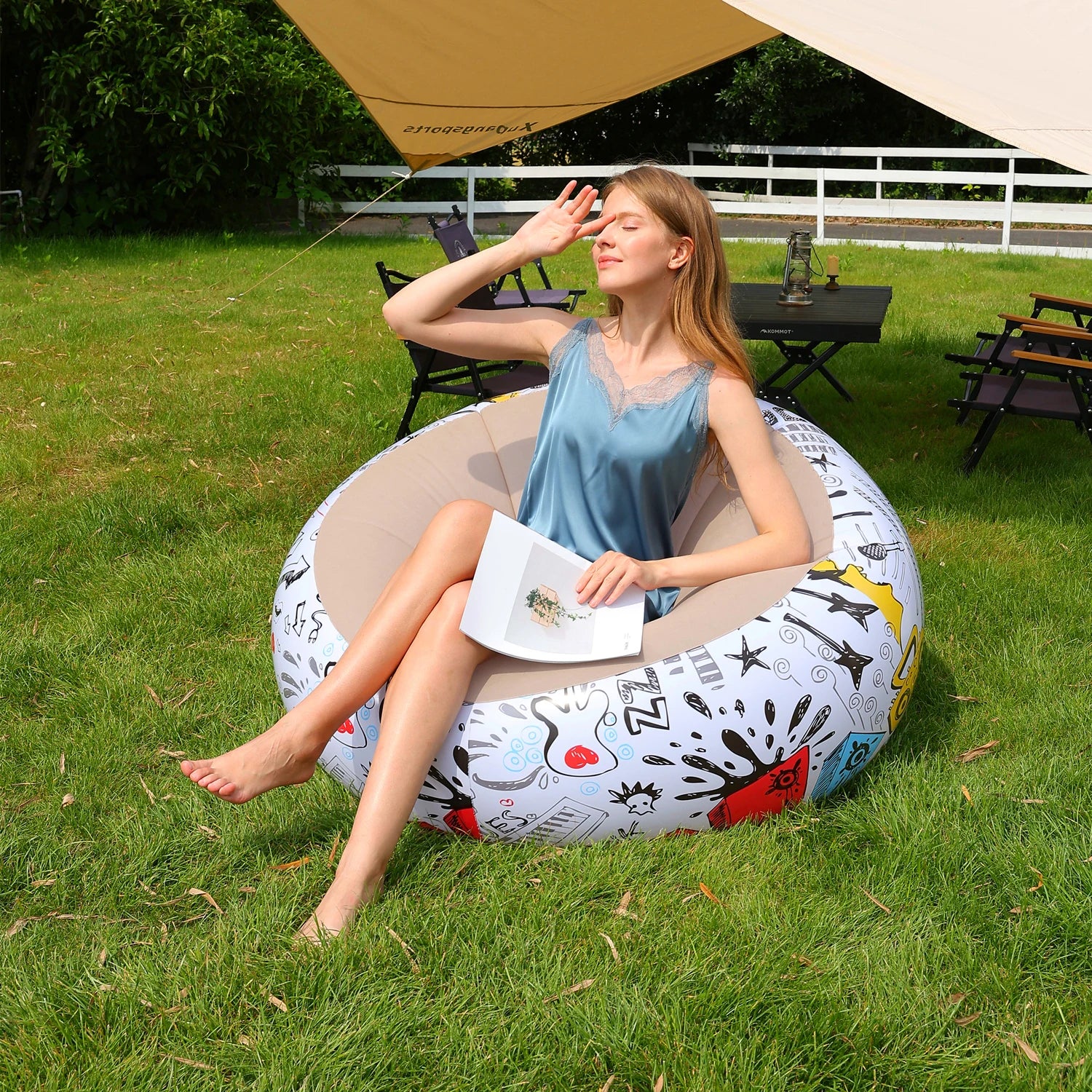 1PC Thickened Inflatable Lazy Sofa Lounge Chair – Perfect for Outdoor