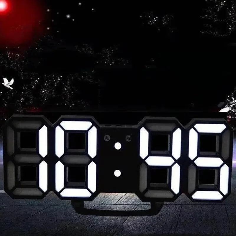 3D Mini Clock LED Digital Wall Clock Desk Clock Electronic Alarm Clock