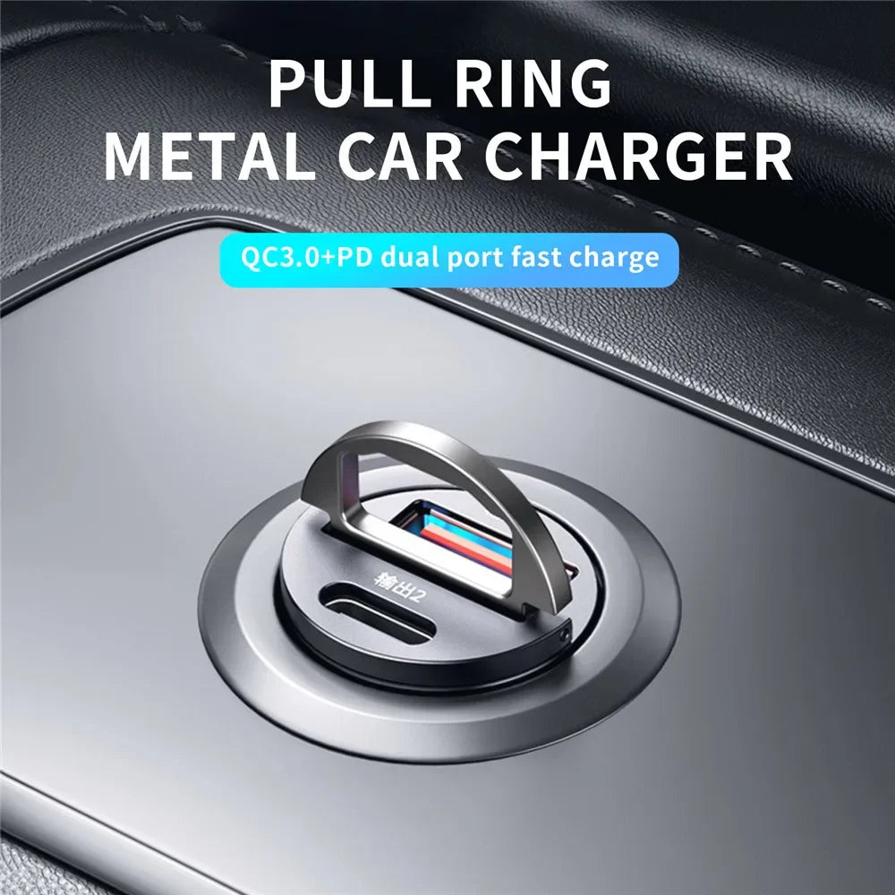 Car 200W Dual Port Mini USB Charger Ultra Fast Charging Cigarette