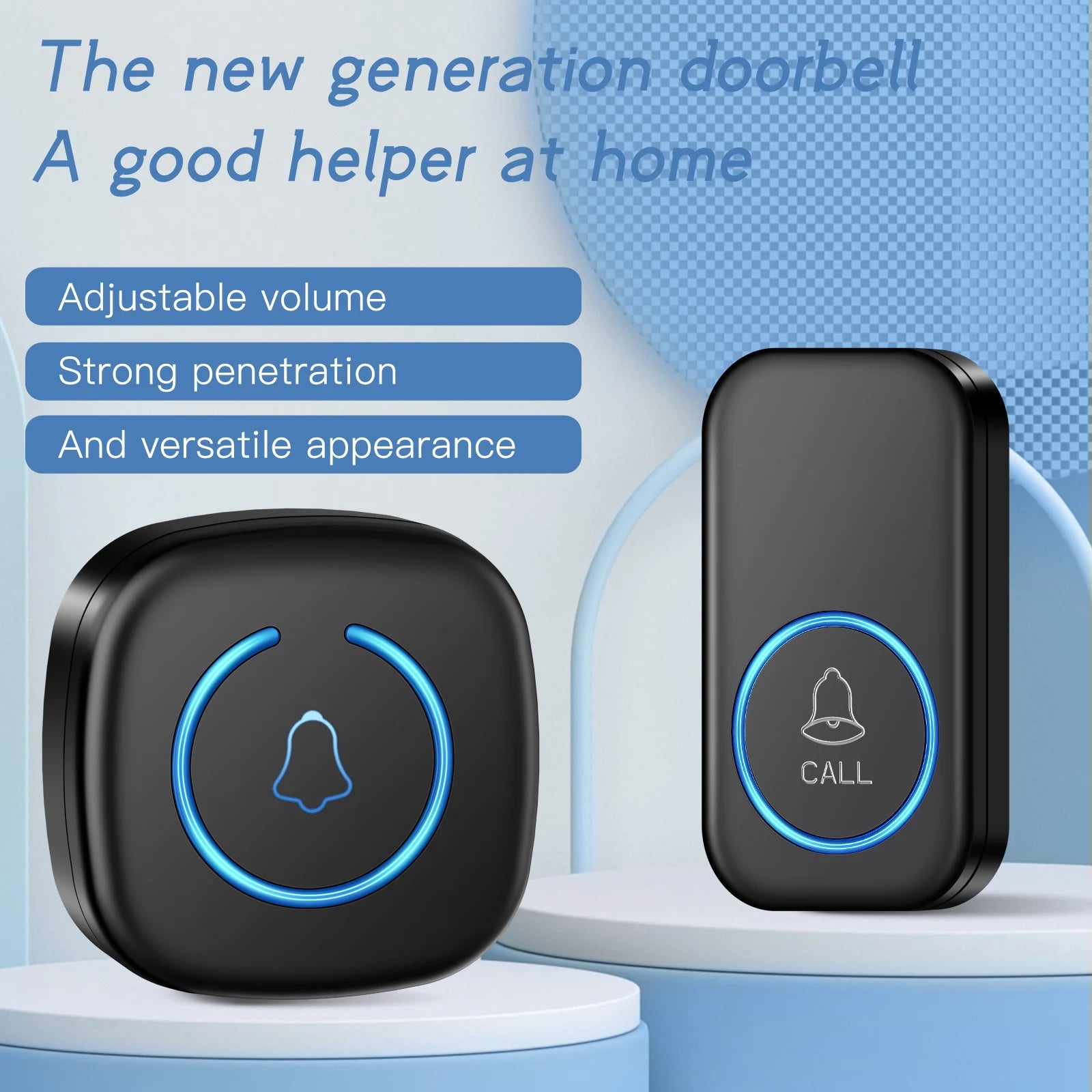 Wireless Doorbell Intelligent Welcome Door Bell 300M/984 FT Remote 60