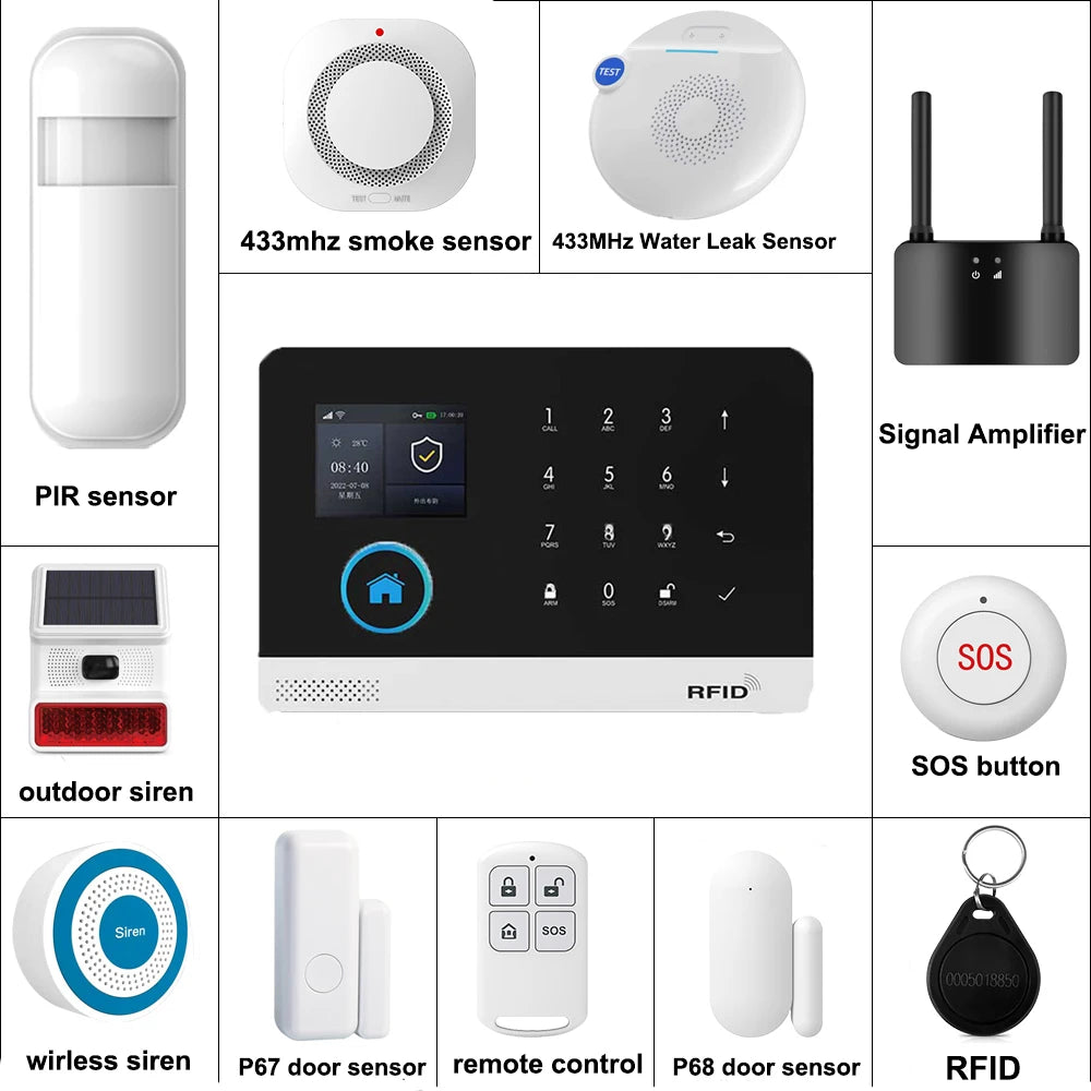Smart Home Tuya GSM Alarm System 4G Wifi System for House Security