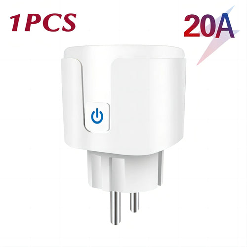 Tuya 16A 20A EU Smart Socket WiFi Smart Plug With Power Monitoring