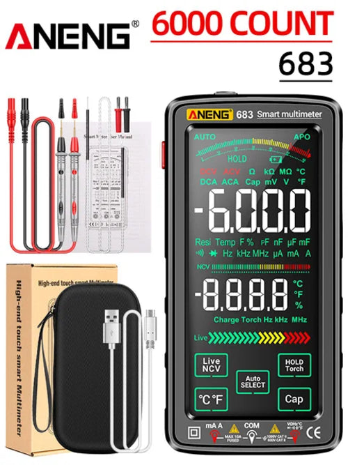 ANENG 683 Smart Multimeter High-end Touch 6000 Counts Multimetro Test