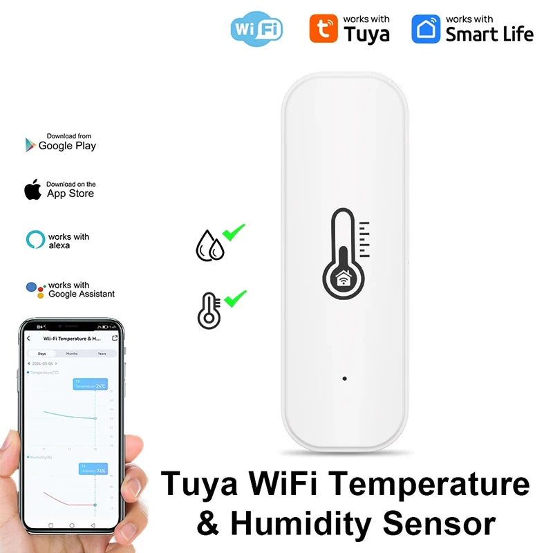Tuya WiFi Temperature and Humidity Sensor Smart Home Thermometer