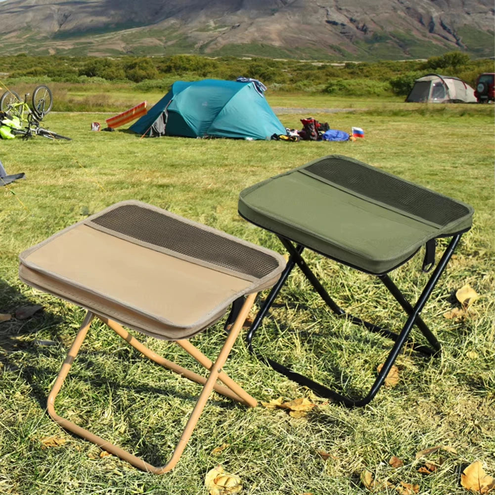 Folding stool for outdoor leisure, camping, and hiking fishing trips,